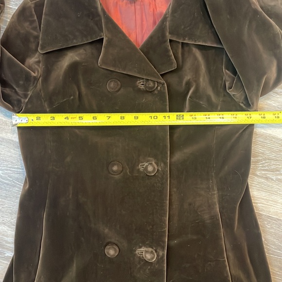 Surrey Canada Vintage Velvet Coat Trench Midi Brown Size Medium - Picture 14 of 16